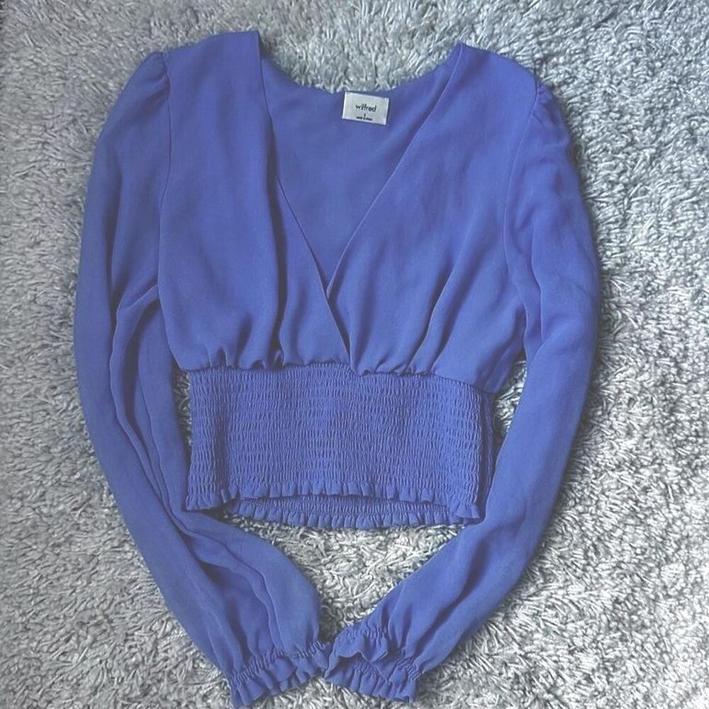 Aritzia Women's Blue and Purple Blouse